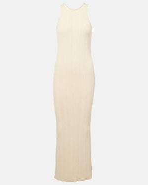 TOTEME Ribbed-Knit Maxi Dress - White