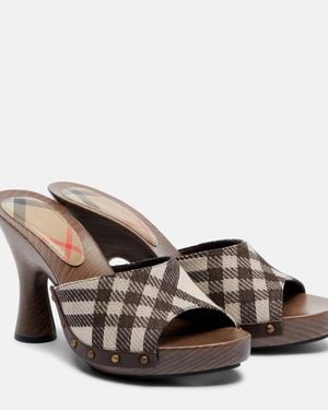 Burberry Check Sandals - Brown