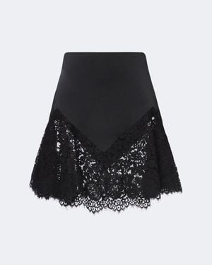Stella McCartney Minirock Aus Satin Mit Spitze - Schwarz