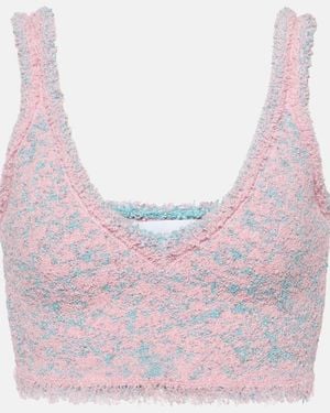 Rabanne Tweed Crop Top - Pink