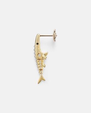 Yvonne Léon Marlin Pm 9Kt Single Earring With Diamonds - White