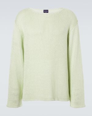 Giorgio Armani Pullover Aus Einem Leinengemisch - Grün