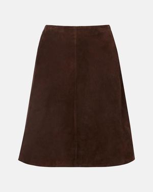 TOTEME Suede Miniskirt - Brown