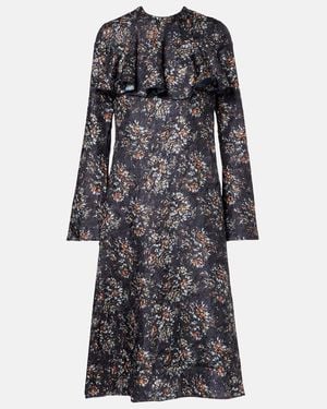 Ganni Dress With Floral Motif - Black