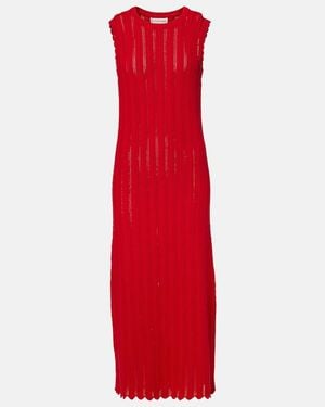 Altuzarra Sissi Open-Knit Cotton Midi Dress - Red