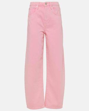 FRAME Jeans Barrel De Tiro Alto - Rosa