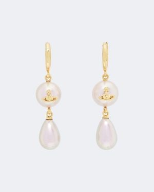 Vivienne Westwood Pendientes Orb Adornados - Blanco