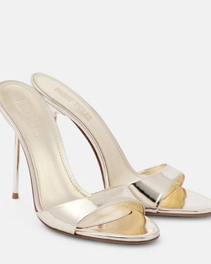 Paris Texas Lidia 105 Mirrored Leather Mules - Natural