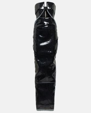 Rick Owens Sequined Denim Gown - Black