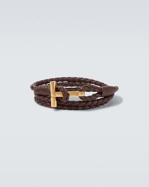 Tom Ford Armband T Aus Leder - Weiß