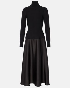 Jonathan Simkhai Frances Knitted Satin Midi Dress - Black