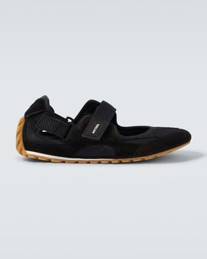 Bottega Veneta Orbit Flash Suede-Trimmed Trainers - Black