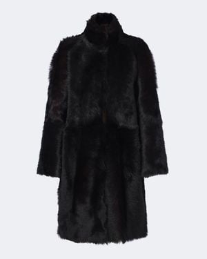 Nour Hammour Blaise Shearling Coat - Black