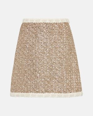 Giambattista Valli High-Rise Lurex Tweed Miniskirt - Natural