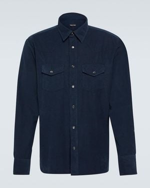 Tom Ford Cotton Corduroy Western Shirt - Blue