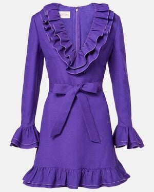 Valentino Vestido Envolvente De Crepe Couture - Morado
