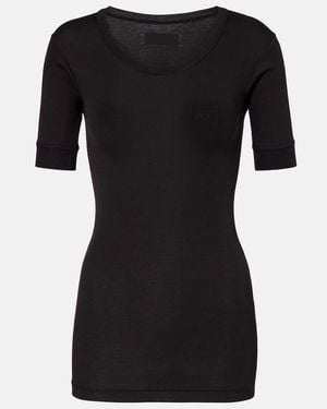 Calvin Klein Ribbed-Knit Cotton-Blend Top - Black