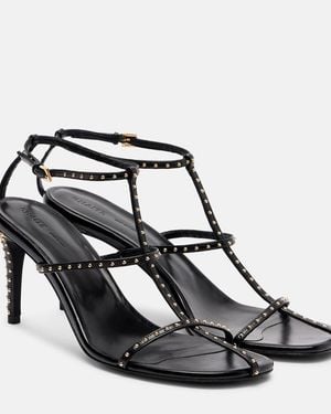 KHAITE Cage 75 Studded Leather Sandals - Black