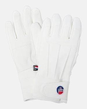 Fusalp Glacier Leather-Trimmed Ski Gloves - White