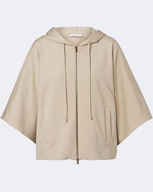 Max Mara Caped Zip-Up Hoodie - Natural