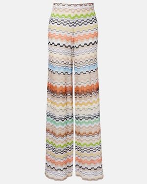 Missoni Weite High-Rise-Hose Aus Haekelstrick - Weiß