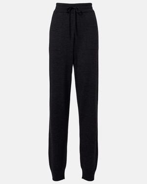 Tod's Knitted Virgin Wool Straight-Leg Trousers - Blue