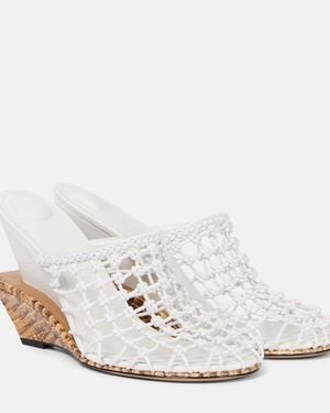 Jacquemus Doubles Netted Wedge Sandals - White