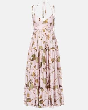 Erdem Printed Cotton Midi Dress - Pink