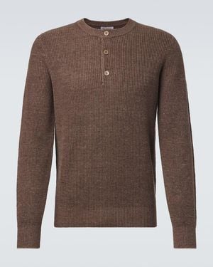 Brunello Cucinelli Pullover Aus Leinen Und Baumwolle - Braun