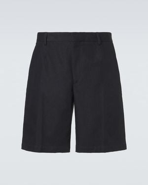 ZEGNA Cotton And Linen Straight Trousers - Black