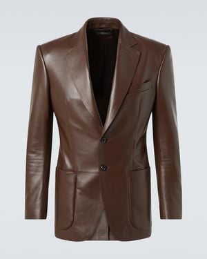 Tom Ford Leather Blazer - Brown