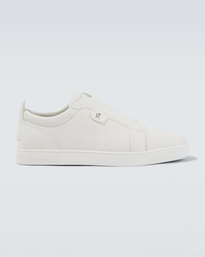 Christian Louboutin St Louis Leather Slip-On Trainers - White