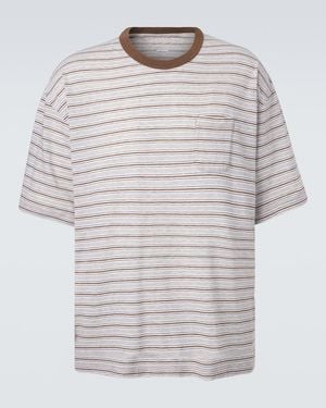 Visvim T-Shirt Mondo Border Aus Wolle Und Baumwolle - Weiß
