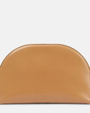 The Row Sylvia Leather Clutch - Brown