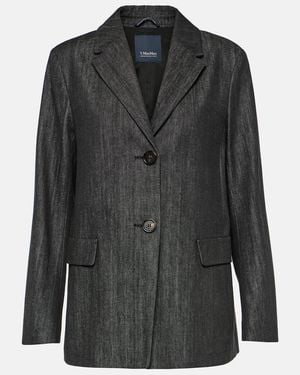 Max Mara Max Mara Blazer Murano De Chambray De Algodon - Negro