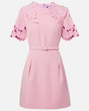 LEO LIN Aurelie Floral-Applique Minidress - Pink