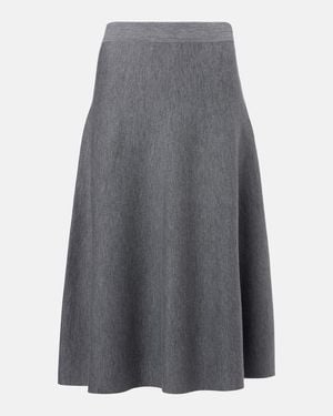 Jardin Des Orangers Wool High-Rise Midi Skirt - Grey