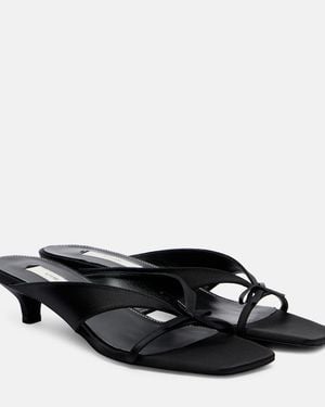 TOTEME Bow-Detail Satin Mules - Black