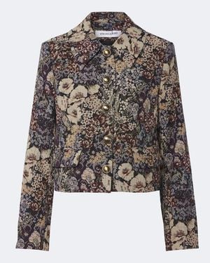 Veronica Beard Wilde Floral Jacquard Jacket - Black