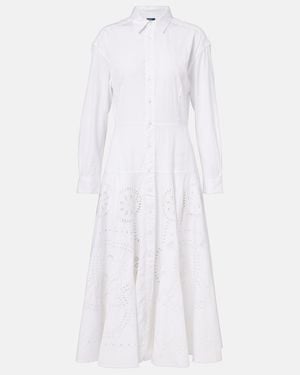 Polo Ralph Lauren Broderie Anglaise Cotton Shirt Dress - White