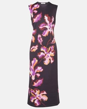 Dorothee Schumacher Floral Neoprene Midi Dress - Purple