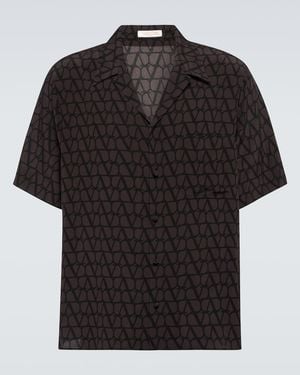 Valentino Toile Iconographe Silk Shirt - Black