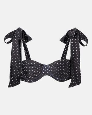 SAME Lady Polka-Dot Bikini Top - Black