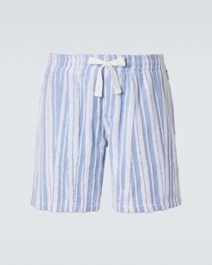 Orlebar Brown Trevon Striped Cotton Toweling Shorts - Blue