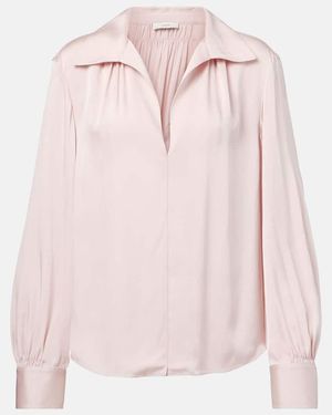 Vince Silk-Blend Blouse - Pink