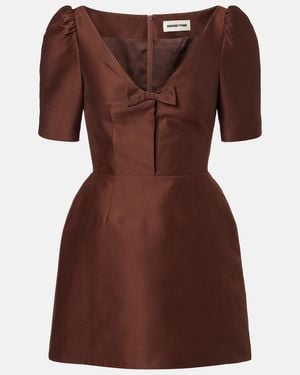 ShuShu/Tong Bow-Detail Minidress - Brown