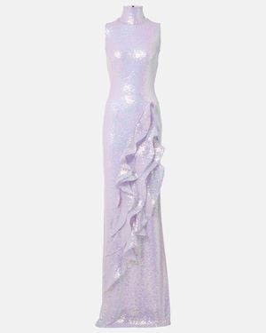 Maticevski Radiella Wave Ruffled Sequined Gown - Purple