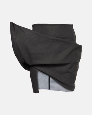 Rick Owens Draped Cotton-Blend Miniskirt - Black
