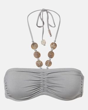 Eres Top De Bikini Lana Con Cuentas - Gris