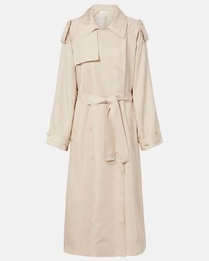 Frankie Shop Veyron Ovesized Twill Trench Coat - Natural